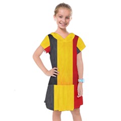 Belgium Flag Kids  Drop Waist Dress by Valentinaart