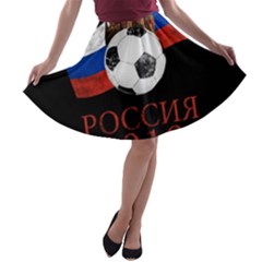 Russia Football World Cup A-line Skater Skirt by Valentinaart