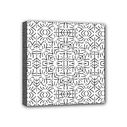 Black And White Ethnic Geometric Pattern Mini Canvas 4  X 4  by dflcprints