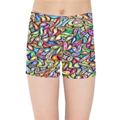 Artwork By Patrick-colorful-6 Kids Sports Shorts by ArtworkByPatrick