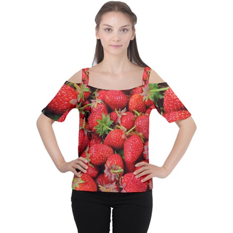 Strawberries 1 Cutout Shoulder Tee by trendistuff