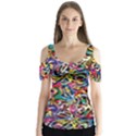 ARTWORK BY PATRICK-COLORFUL-8 Butterfly Sleeve Cutout Tee  View1