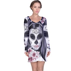 Day Of The Dead Long Sleeve Nightdress by StarvingArtisan