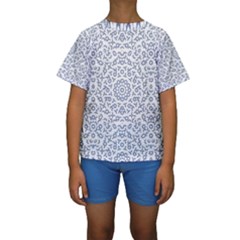 Radial Mandala Ornate Pattern Kids  Short Sleeve Swimwear by dflcprints