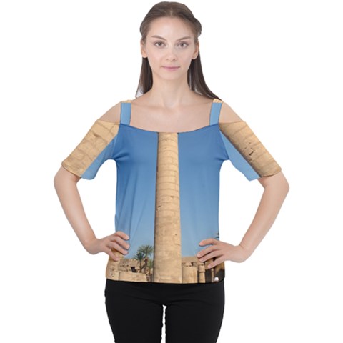 Temple Of Karnak Luxor Egypt  Cutout Shoulder Tee by StarvingArtisan