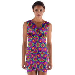 Colorful-11 Wrap Front Bodycon Dress by ArtworkByPatrick