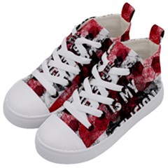 Football Is My Religion Kid s Mid-top Canvas Sneakers by Valentinaart