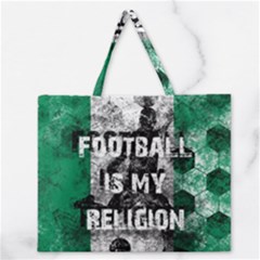 Football Is My Religion Zipper Large Tote Bag by Valentinaart