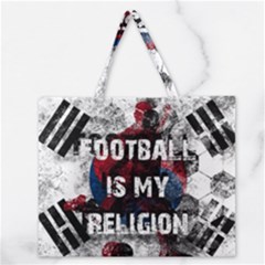 Football Is My Religion Zipper Large Tote Bag by Valentinaart