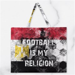 Football Is My Religion Zipper Large Tote Bag by Valentinaart