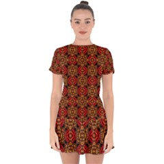 Colorful Ornate Pattern Design Drop Hem Mini Chiffon Dress by dflcprints