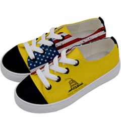 Gadsden Flag Don t Tread On Me Kids  Low Top Canvas Sneakers by snek