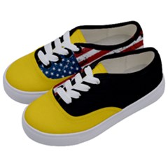 Gadsden Flag Don t Tread On Me Kids  Classic Low Top Sneakers by snek