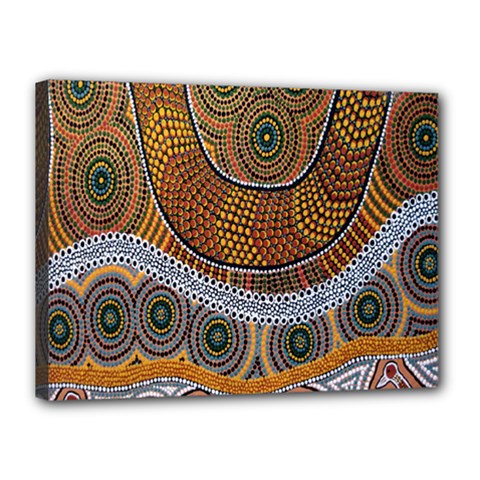 Aboriginal Traditional Pattern Canvas 16  X 12  by Sapixe