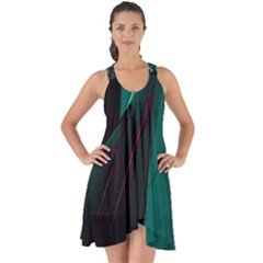 Abstract Green Purple Show Some Back Chiffon Dress by Sapixe