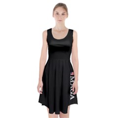 Maga Make America Great Again With Us Flag On Black Racerback Midi Dress by snek