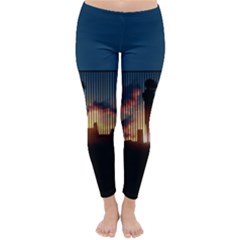 Art Sunset Anime Afternoon Classic Winter Leggings by Sapixe