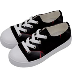 Black Light Dark Figures Kids  Low Top Canvas Sneakers by Sapixe