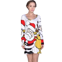 Christmas Santa Claus Long Sleeve Nightdress by Sapixe