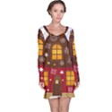 Christmas House Clipart Long Sleeve Nightdress View1