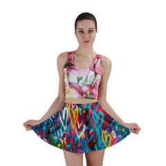 Graffiti Hearts Street Art Spray Paint Rad Mini Skirt by genx