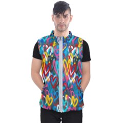 Graffiti Hearts Street Art Spray Paint Rad Men s Puffer Vest by genx