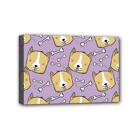 Dog Pattern Mini Canvas 6  X 4  by Sapixe