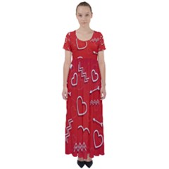 Background Valentine S Day Love High Waist Short Sleeve Maxi Dress by Nexatart