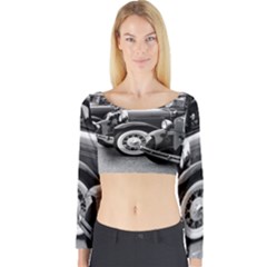 Vehicle Car Transportation Vintage Long Sleeve Crop Top by Nexatart