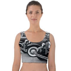 Vehicle Car Transportation Vintage Velvet Crop Top by Nexatart