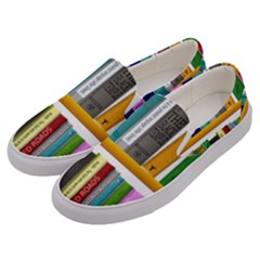 Shelf Books Library Reading Men s Canvas Slip Ons by Nexatart