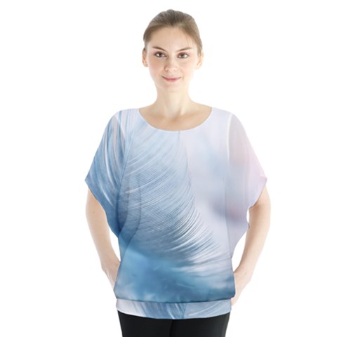 Feather Ease Slightly Blue Airy Blouse by Nexatart