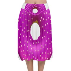 Donut Transparent Clip Art Velvet Flared Midi Skirt by Sapixe