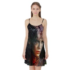 Digital Fantasy Girl Art Satin Night Slip by Sapixe