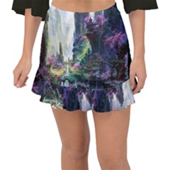 Fantastic World Fantasy Painting Fishtail Mini Chiffon Skirt by Sapixe