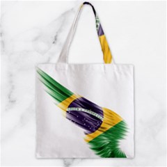 Flag Of Brazil Zipper Grocery Tote Bag by Sapixe