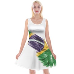 Flag Of Brazil Reversible Velvet Sleeveless Dress by Sapixe