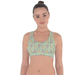 Hamster Pattern Cross String Back Sports Bra by Sapixe