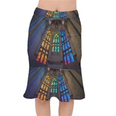 Leopard Barcelona Stained Glass Colorful Glass Mermaid Skirt by Sapixe