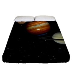 Outer Space Planets Solar System Fitted Sheet (queen Size) by Sapixe