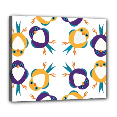 Pattern Circular Birds Deluxe Canvas 24  X 20   by Sapixe