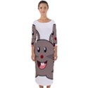 Raton Mouse Christmas Xmas Stuffed Animal Quarter Sleeve Midi Bodycon Dress View1