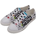 Social Media Computer Internet Typography Text Poster Women s Low Top Canvas Sneakers View2