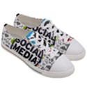 Social Media Computer Internet Typography Text Poster Women s Low Top Canvas Sneakers View3