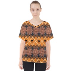 Traditiona  Patterns And African Patterns V-neck Dolman Drape Top by Sapixe