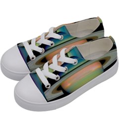 True Color Variety Of The Planet Saturn Kids  Low Top Canvas Sneakers by Sapixe