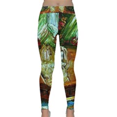 Royal Marine With Stone Lions Classic Yoga Leggings by bestdesignintheworld