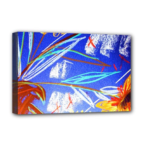 Dscf1385 - Sunflowers In Ceramic Jur Deluxe Canvas 18  X 12   by bestdesignintheworld