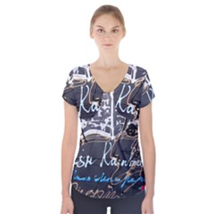 Dscf1638 - Written Poems Short Sleeve Front Detail Top by bestdesignintheworld