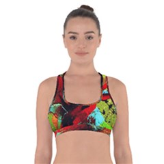 Yellow Dolphins   Blue Lagoon 4 Cross Back Sports Bra by bestdesignintheworld